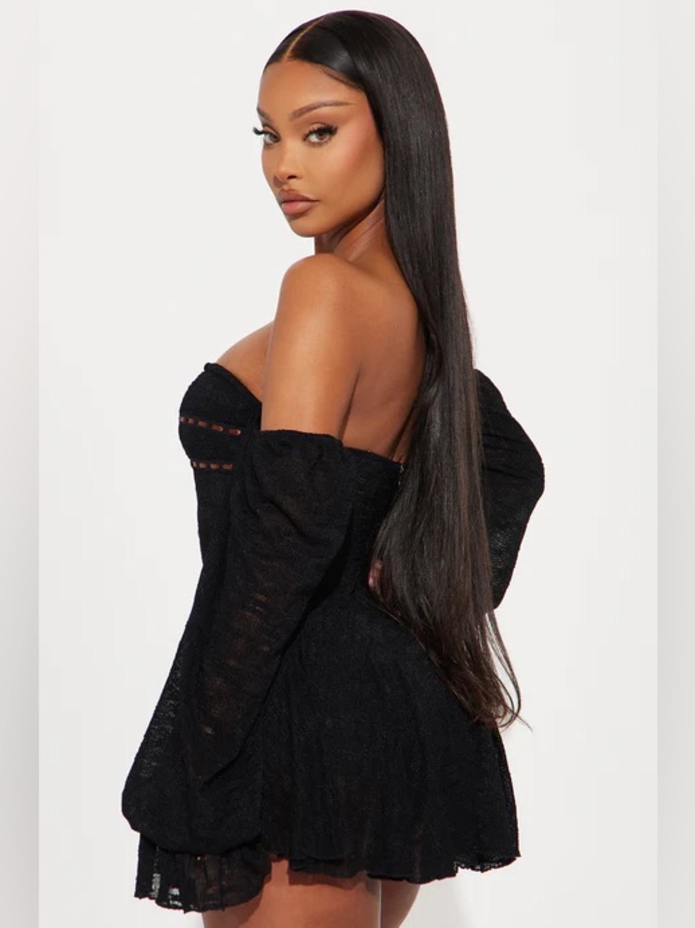Fashion Nova Damsel In Distress Romper Mini Dress - Picture 3 of 3